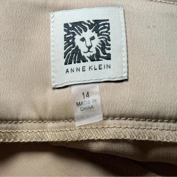 Anne Klein beige high rise wide leg pants sz 14 - Picture 4 of 5